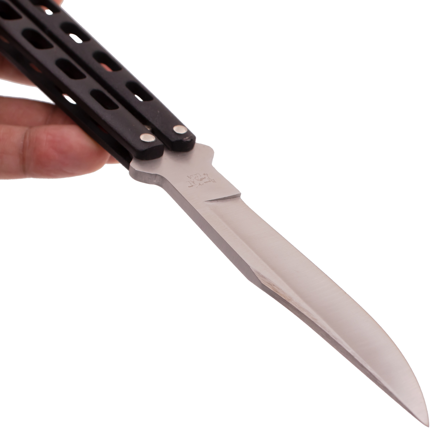 Bear and Son 114B Butterfly Knife 5 Inch Black Handle