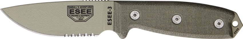 ESEE Model 3 Part Serrated 3SKODT