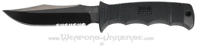 Seal Pup Elite, Black TiNi, Kydex Sheath, SOG Knives, E37T-K