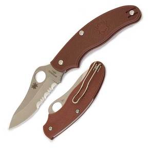 UK Pen Knife3, Maroon FRN Handle, Drop Point, Serrated,  C94PSMR3