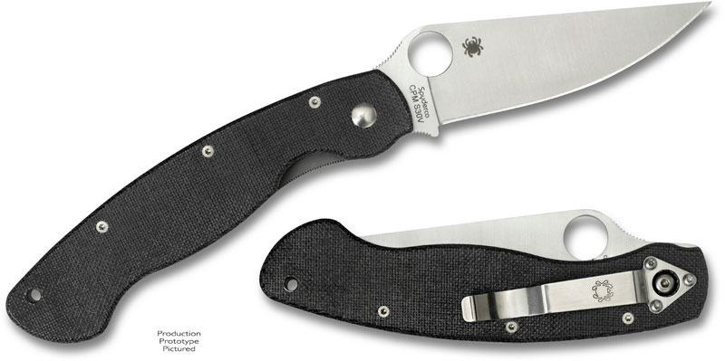 Military, Black G-10 Handle, Left Hand, Plain, C36GPLE