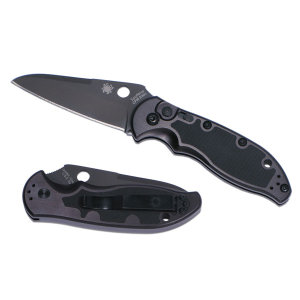 Embassy, Aluminum w/Black G-10 Handle, Black Blade,ComboEdge,  X-C121BKPS