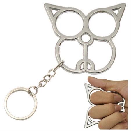 Prowler Brass Knuckle Keychain, Chrome