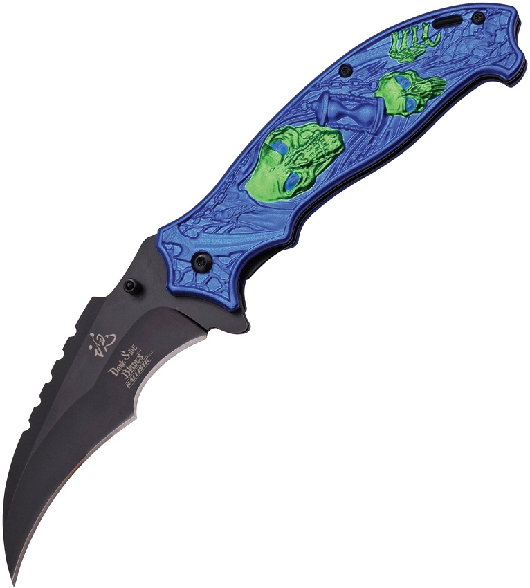 Dark Side DSA006BL Grim Reaper Linerlock A/O Knife, Blue