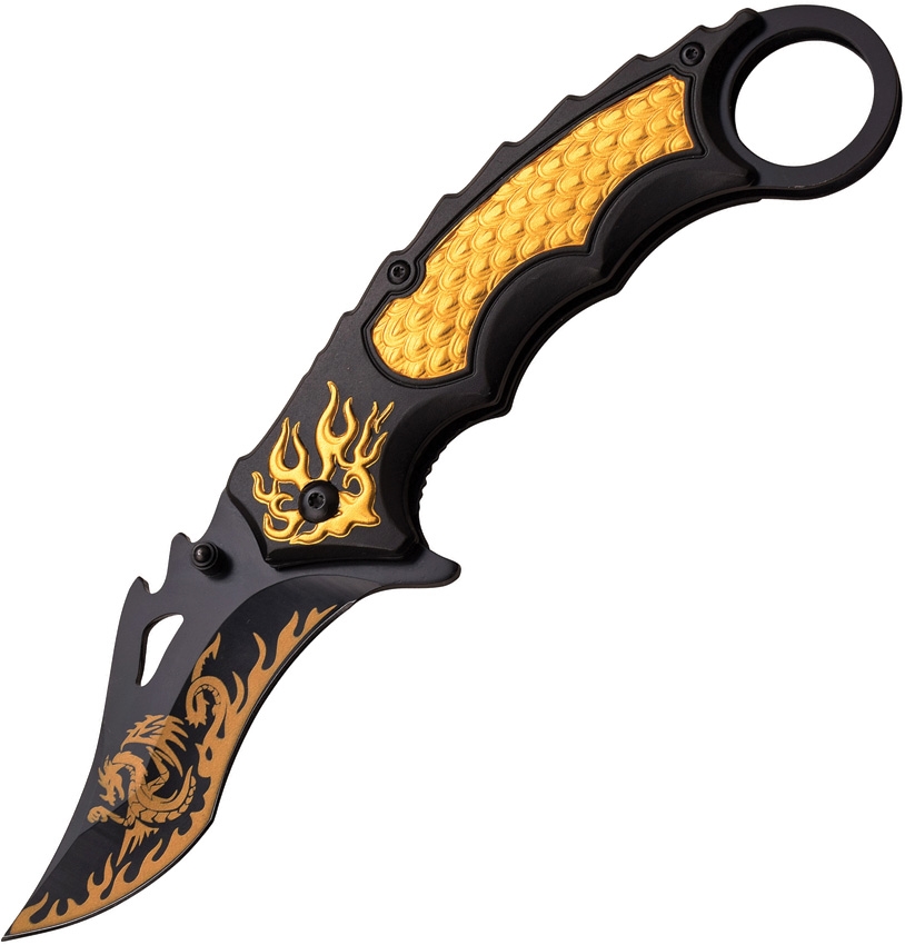 Dark Side DSA051GD Linerlock A/O Knife, Gold