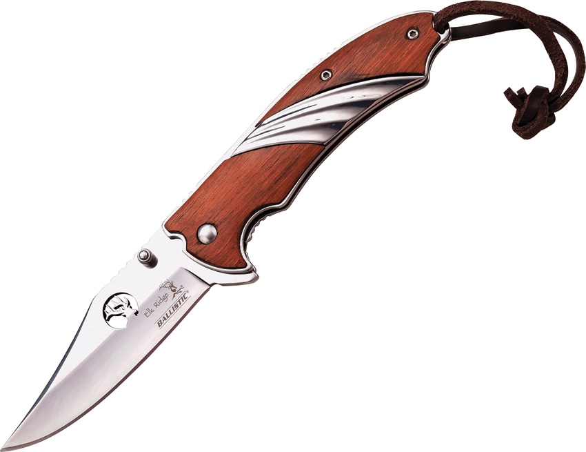 Elk Ridge ERA540WD Linerlock A/O Knife, Brown Wood